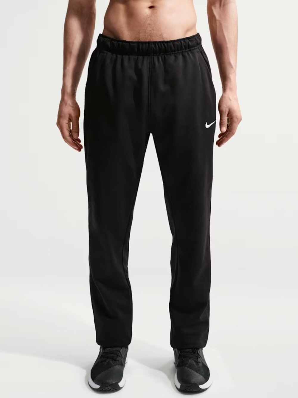 Nike Therma-FIT Open Hem Pants L Tall 32” Inseam Black Athletic Sweatpants